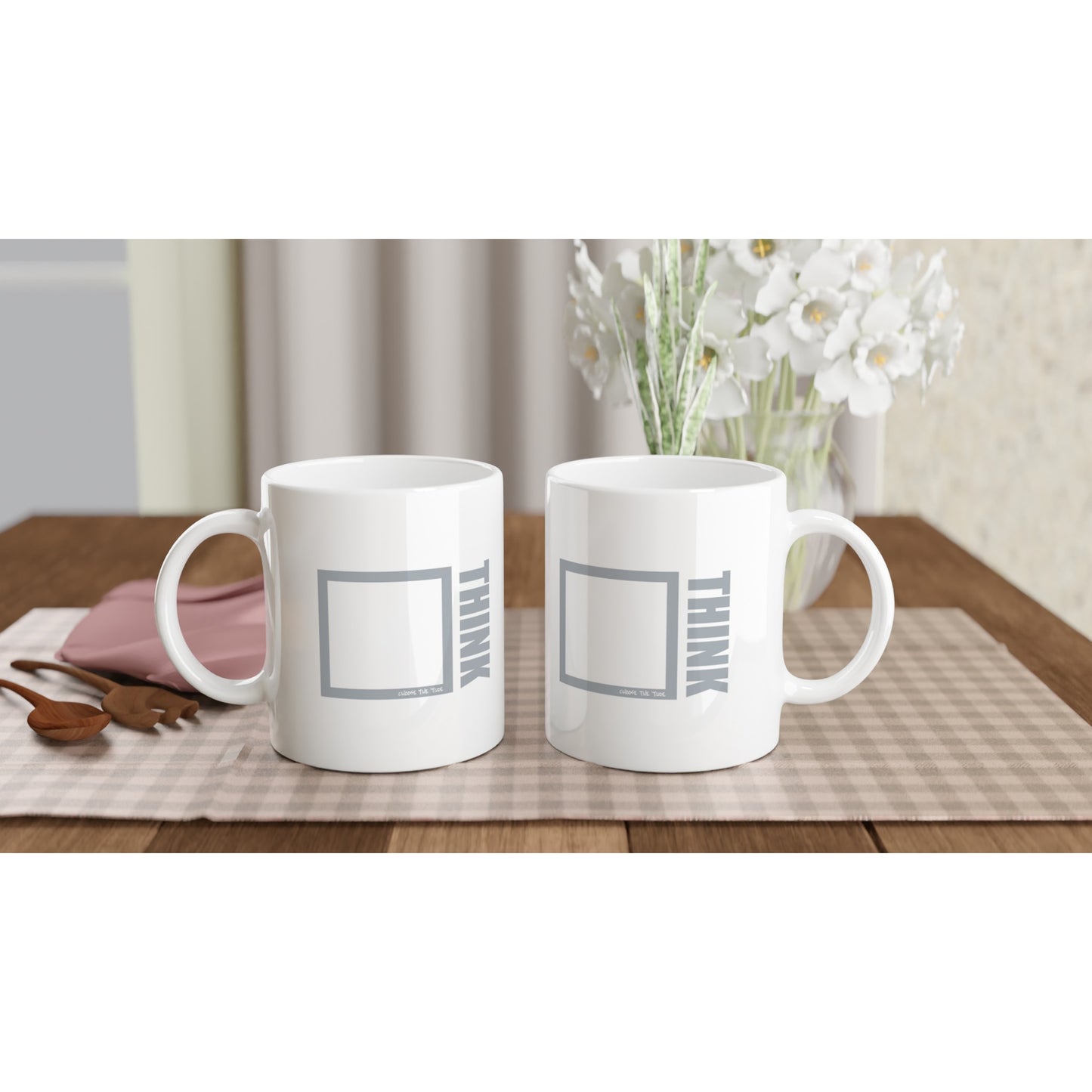 Think White 11oz Ceramic Mug