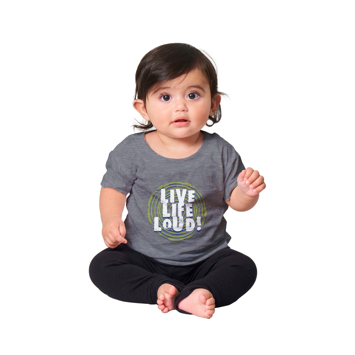 Live Life Loud Green Classic Baby Crewneck T-shirt