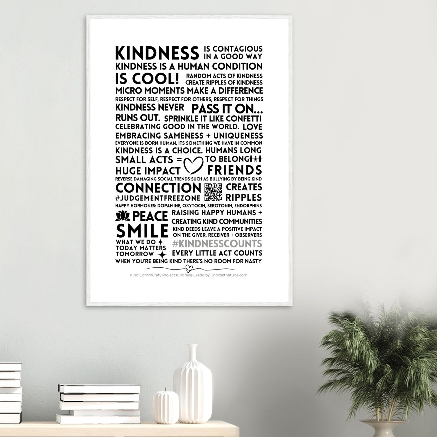 Kindness Creed Premium Matte Paper Wooden Framed Poster
