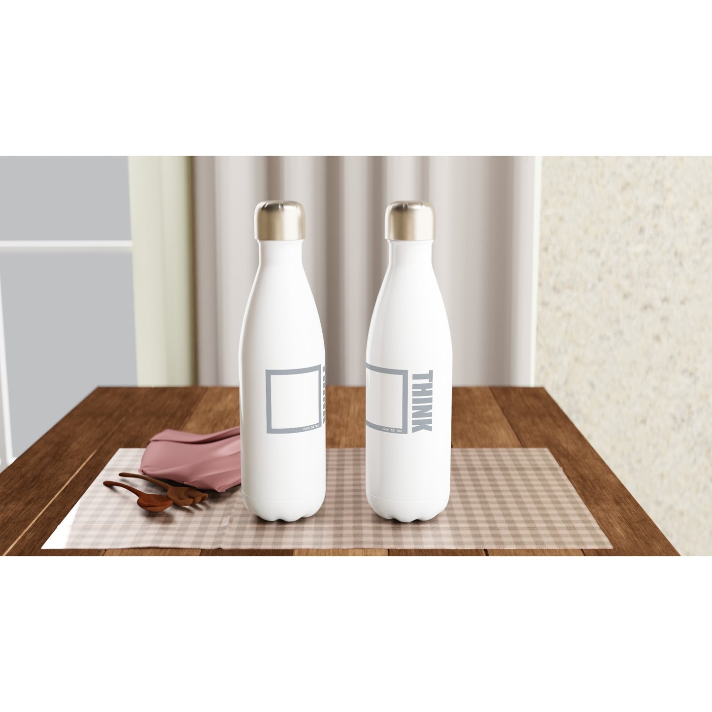 Think White 17oz Stainless Steel Water Bottle
