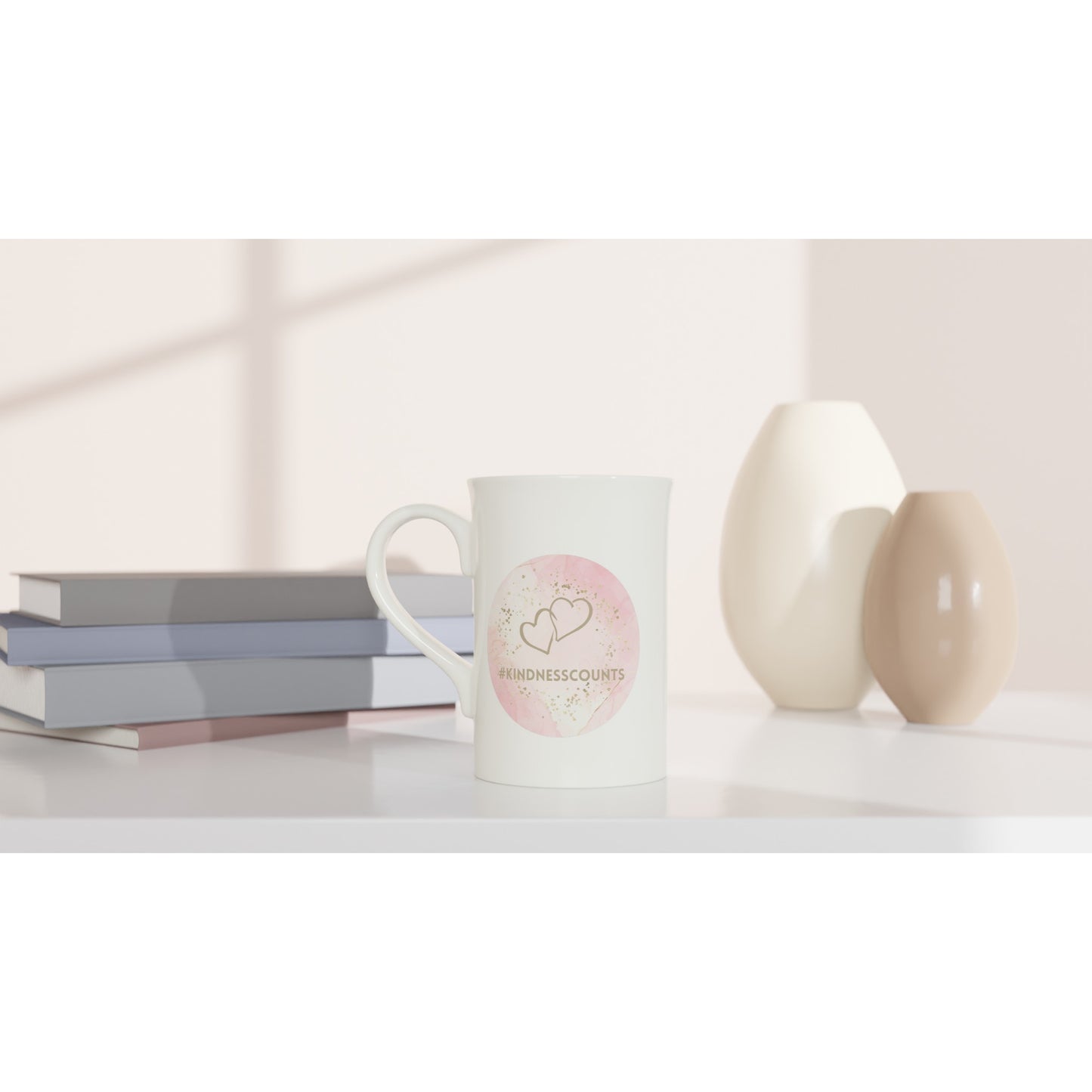 Kindness Counts White 10oz Porcelain Slim Mug