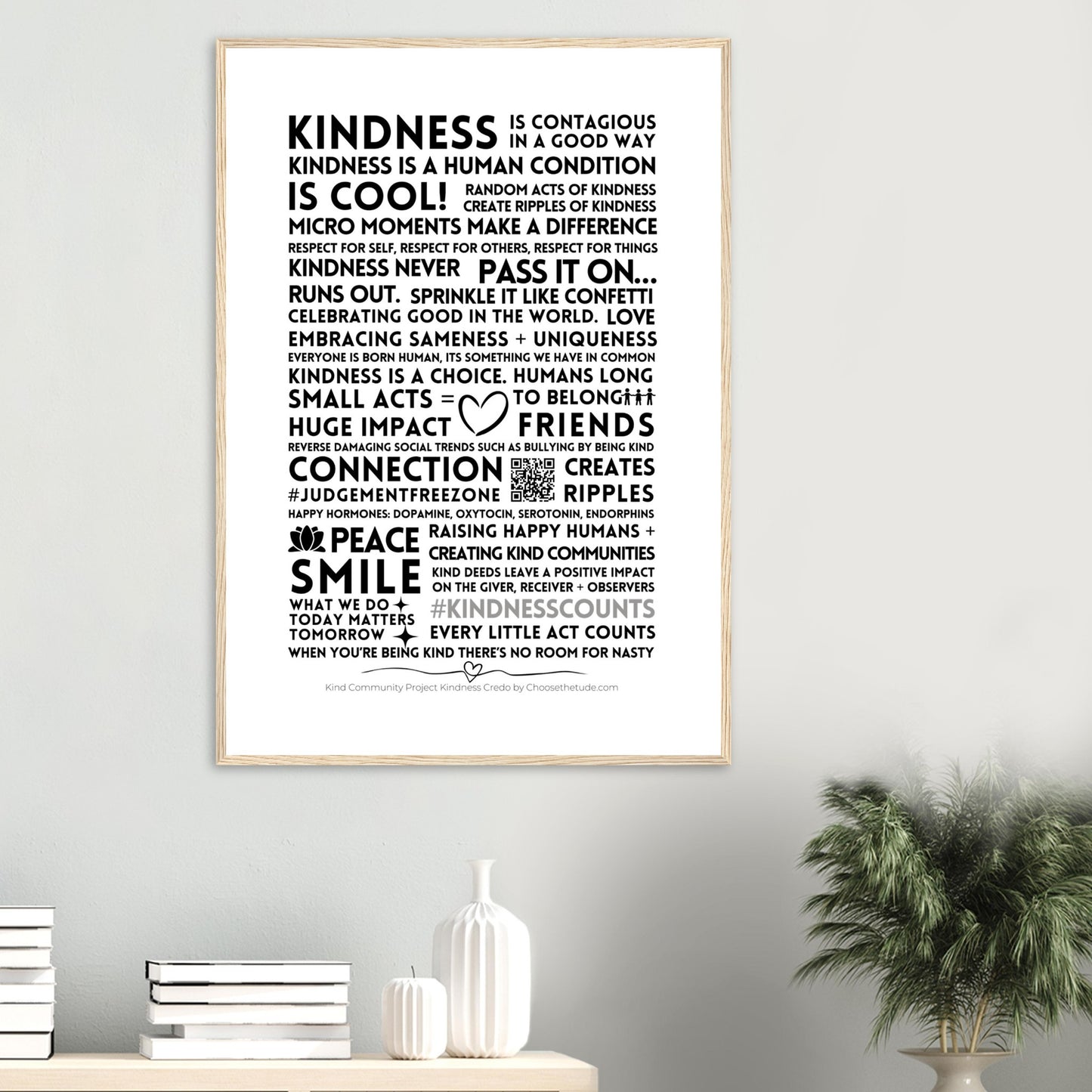 Kindness Creed Premium Matte Paper Wooden Framed Poster