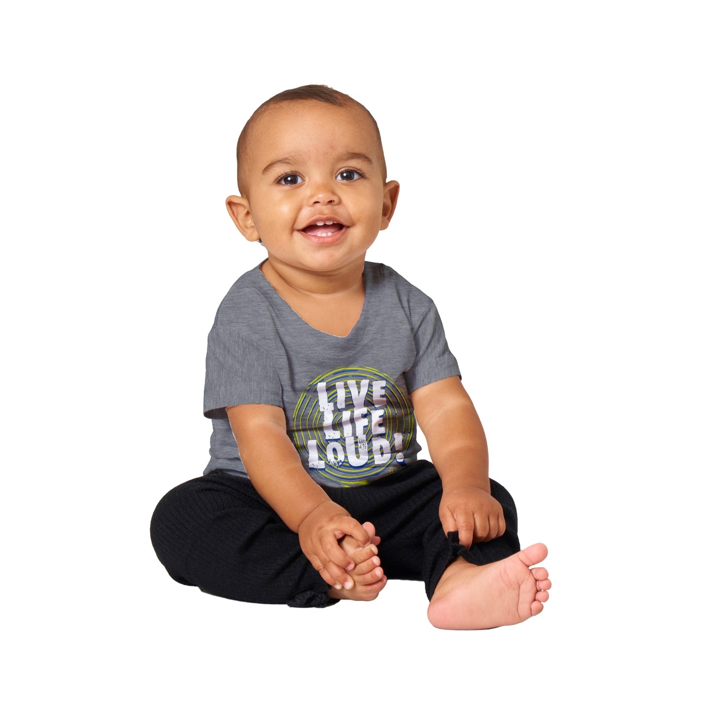 Live Life Loud Green Classic Baby Crewneck T-shirt