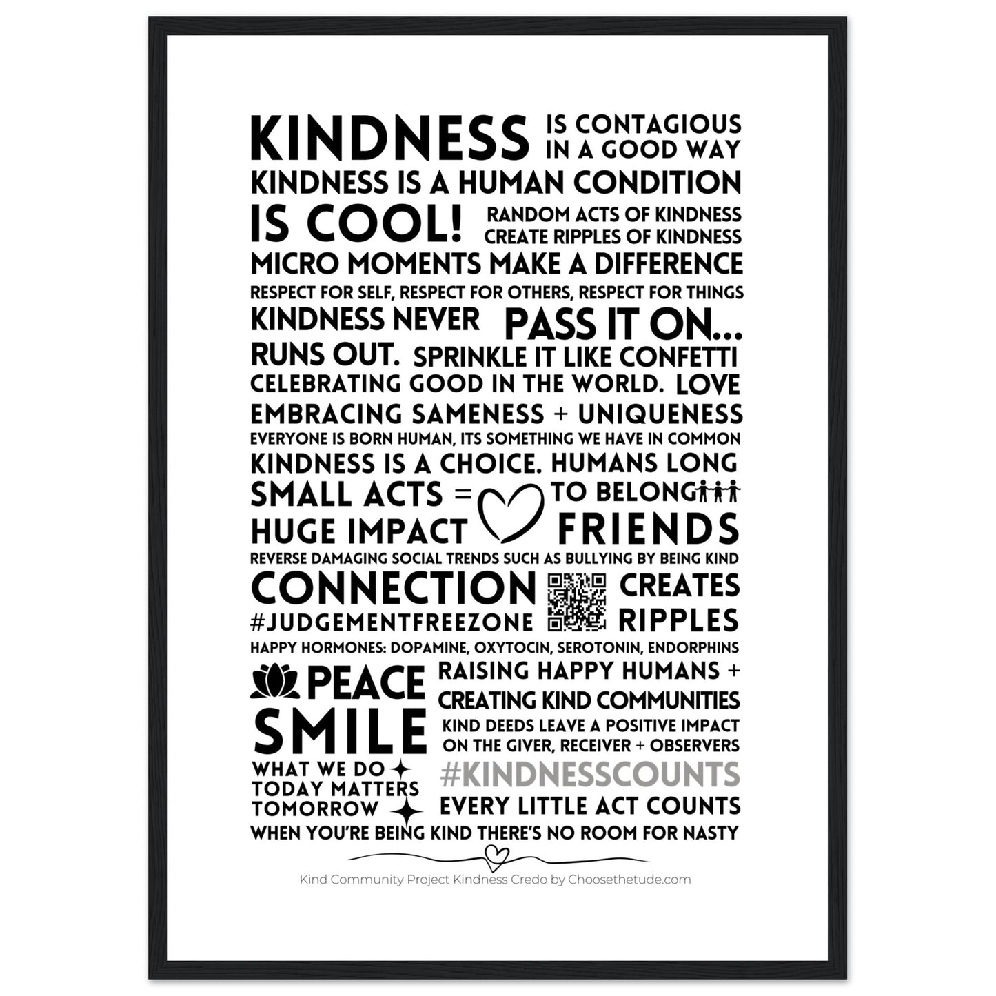 Kindness Creed Premium Matte Paper Wooden Framed Poster