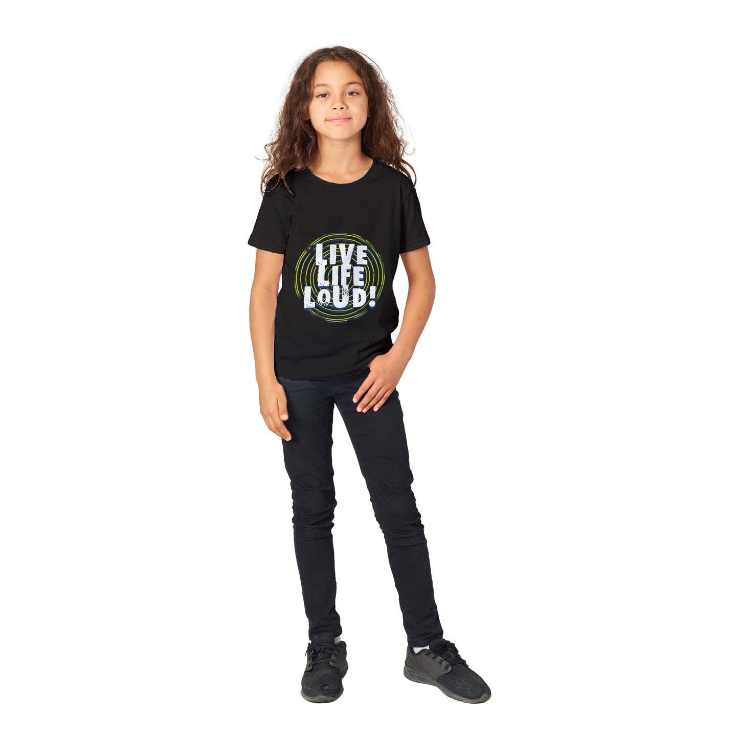 Live Life Loud Green Premium Kids Crewneck T-shirt