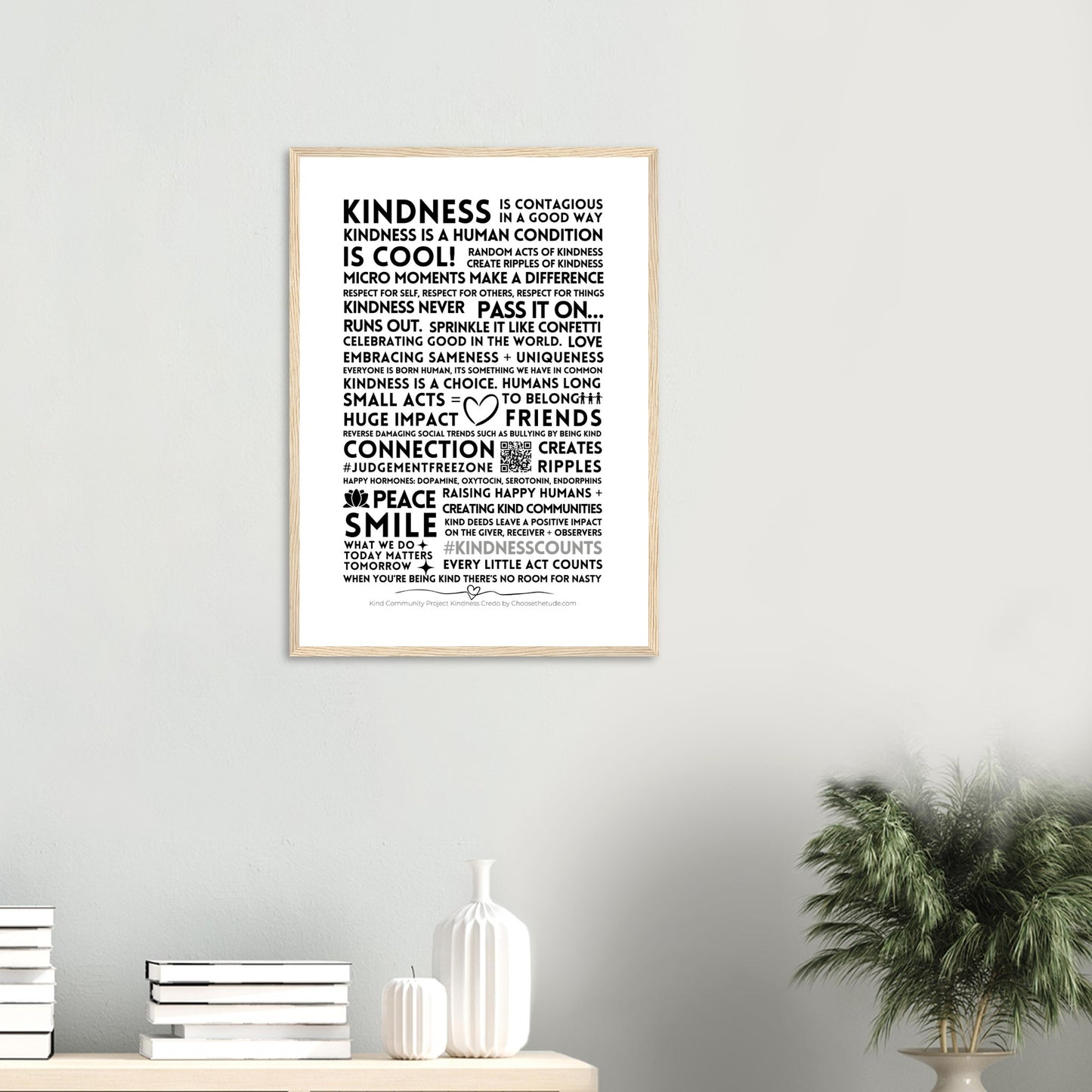 Kindness Creed Premium Matte Paper Wooden Framed Poster