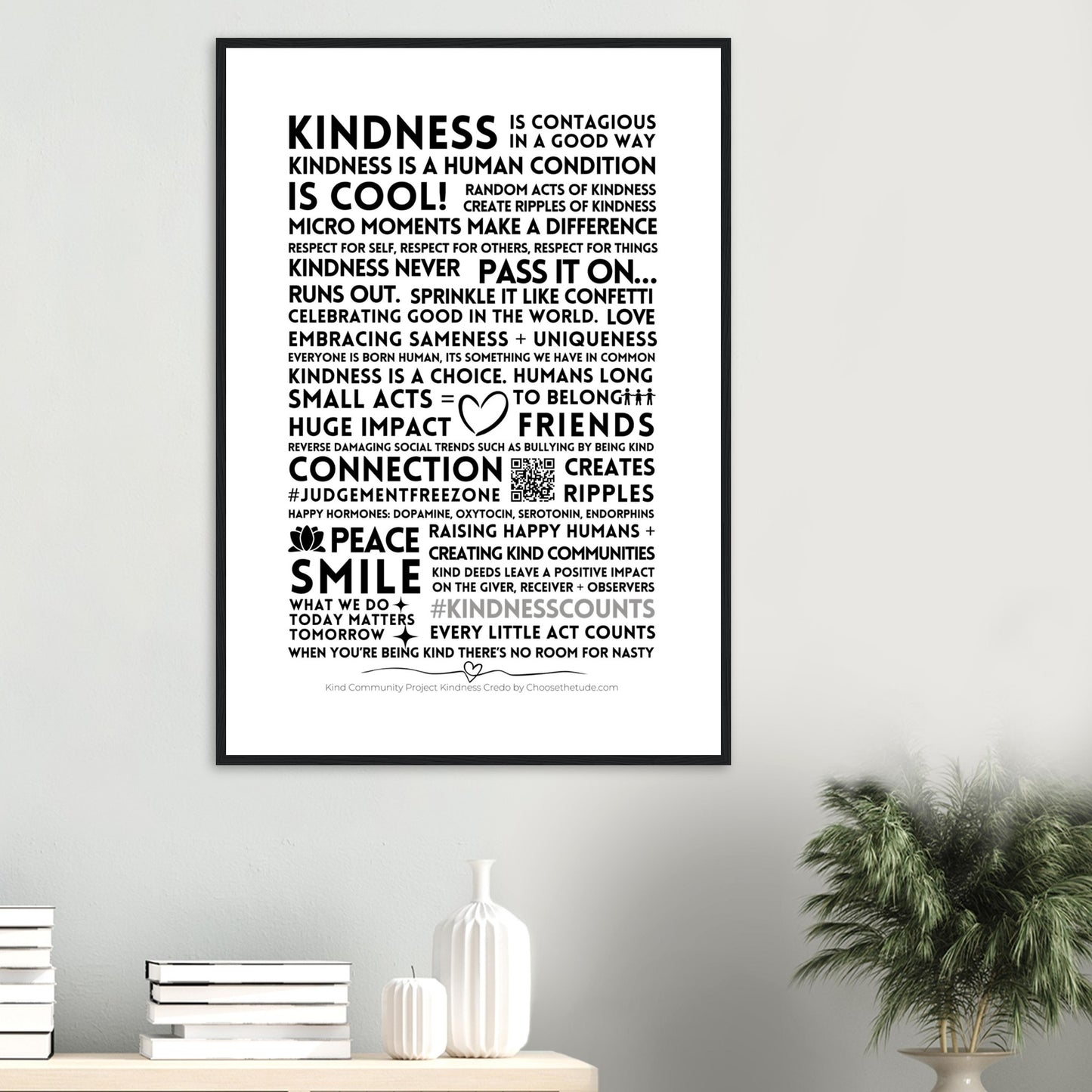 Kindness Creed Premium Matte Paper Wooden Framed Poster