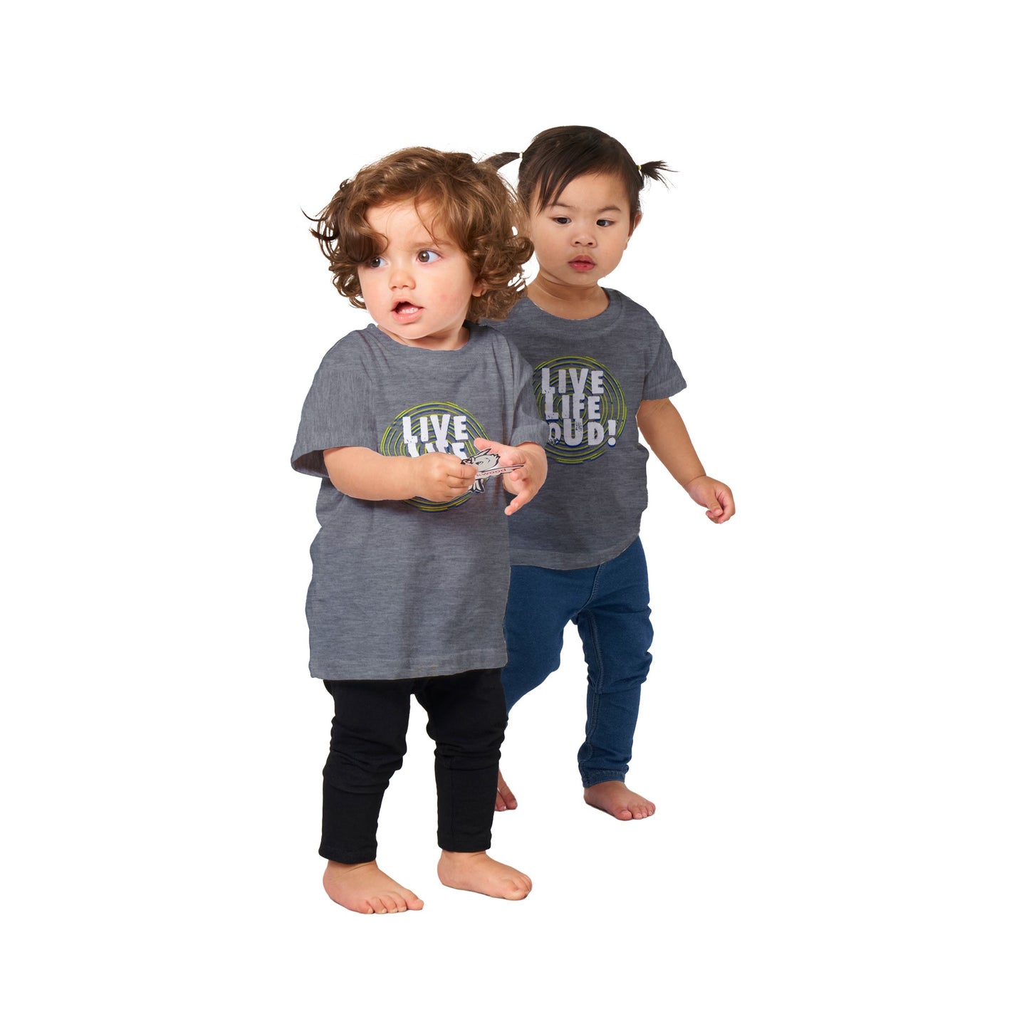 Live Life Loud Green Classic Baby Crewneck T-shirt