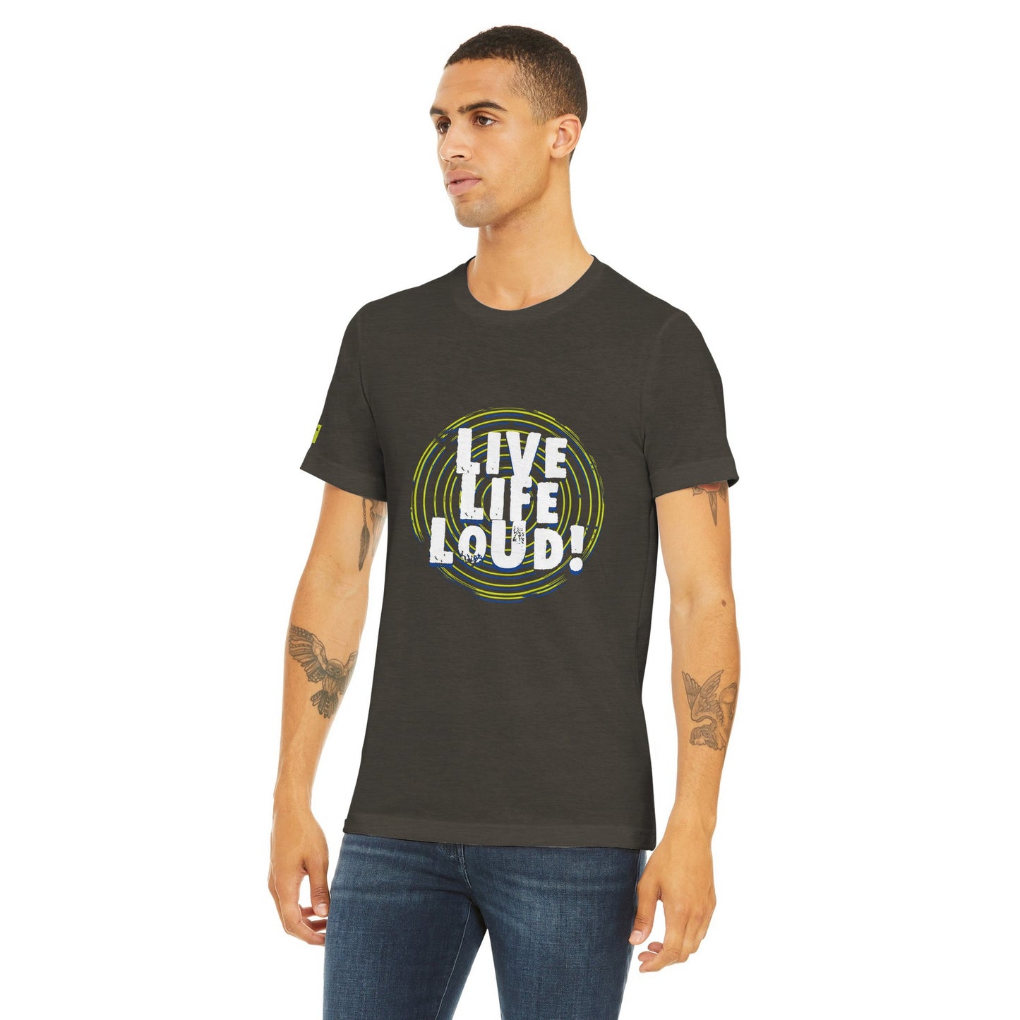 Live Life Loud Green Triblend Unisex Crewneck T-shirt