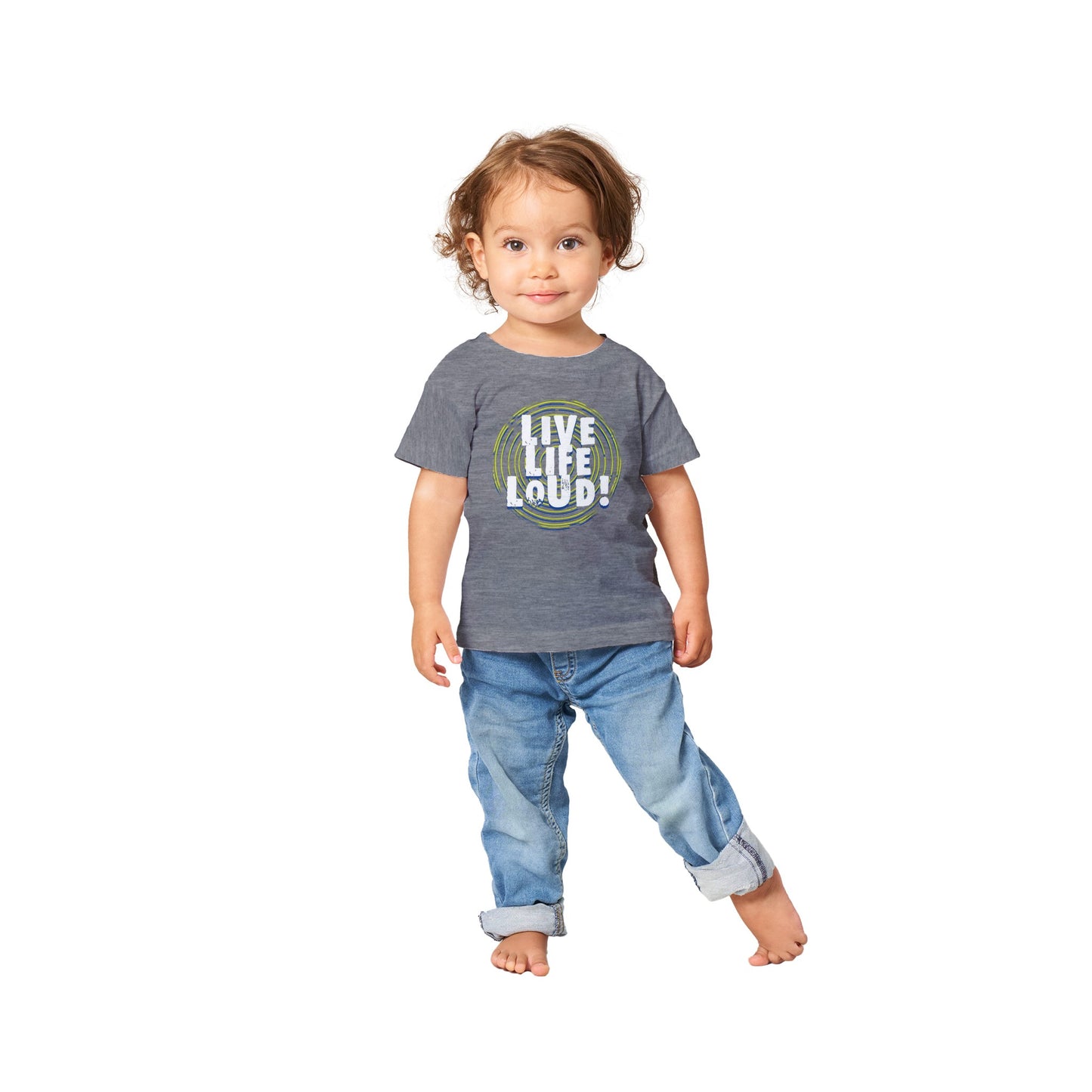 Live Life Loud Green Classic Baby Crewneck T-shirt
