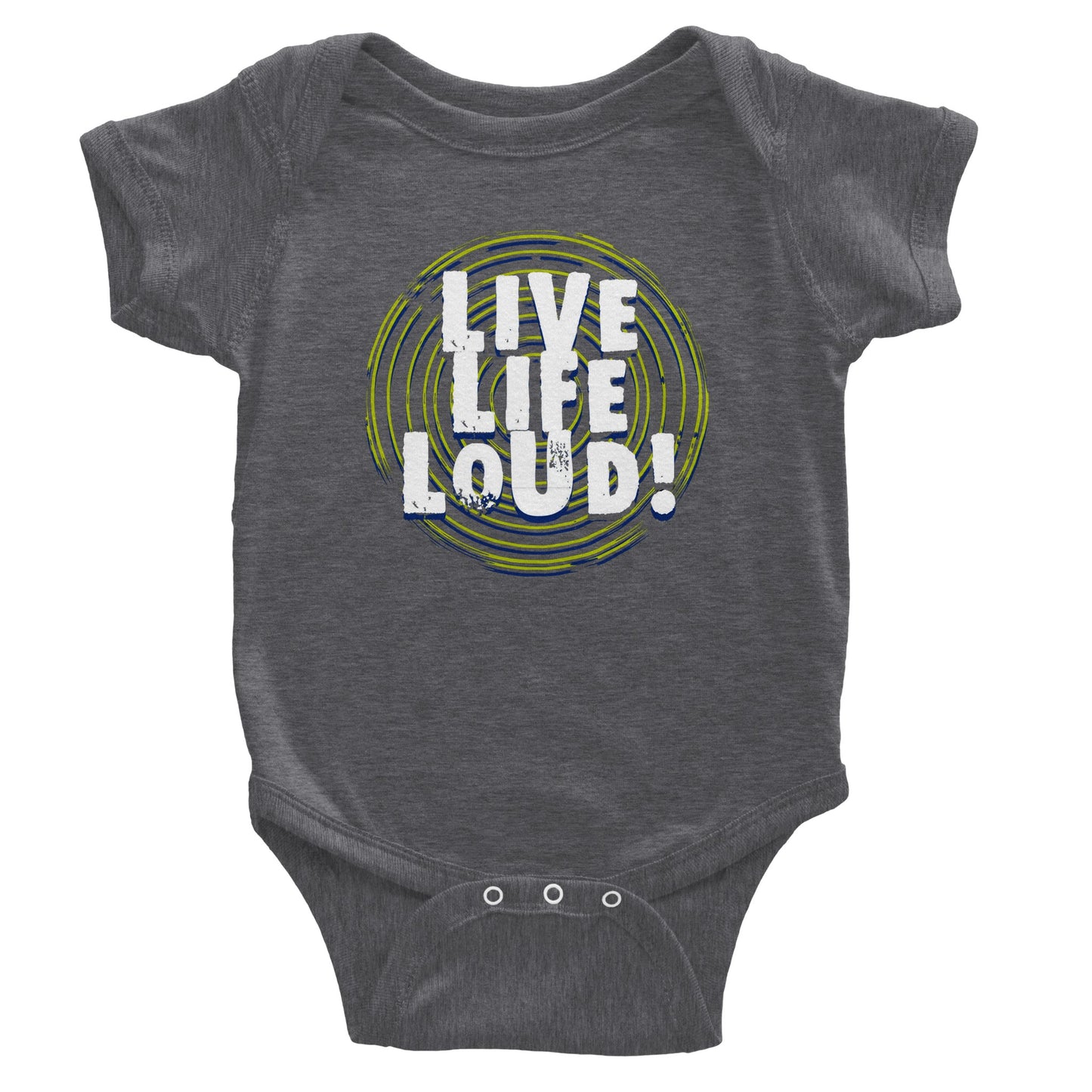 Live Life Loud Green Classic Baby Short Sleeve Bodysuit