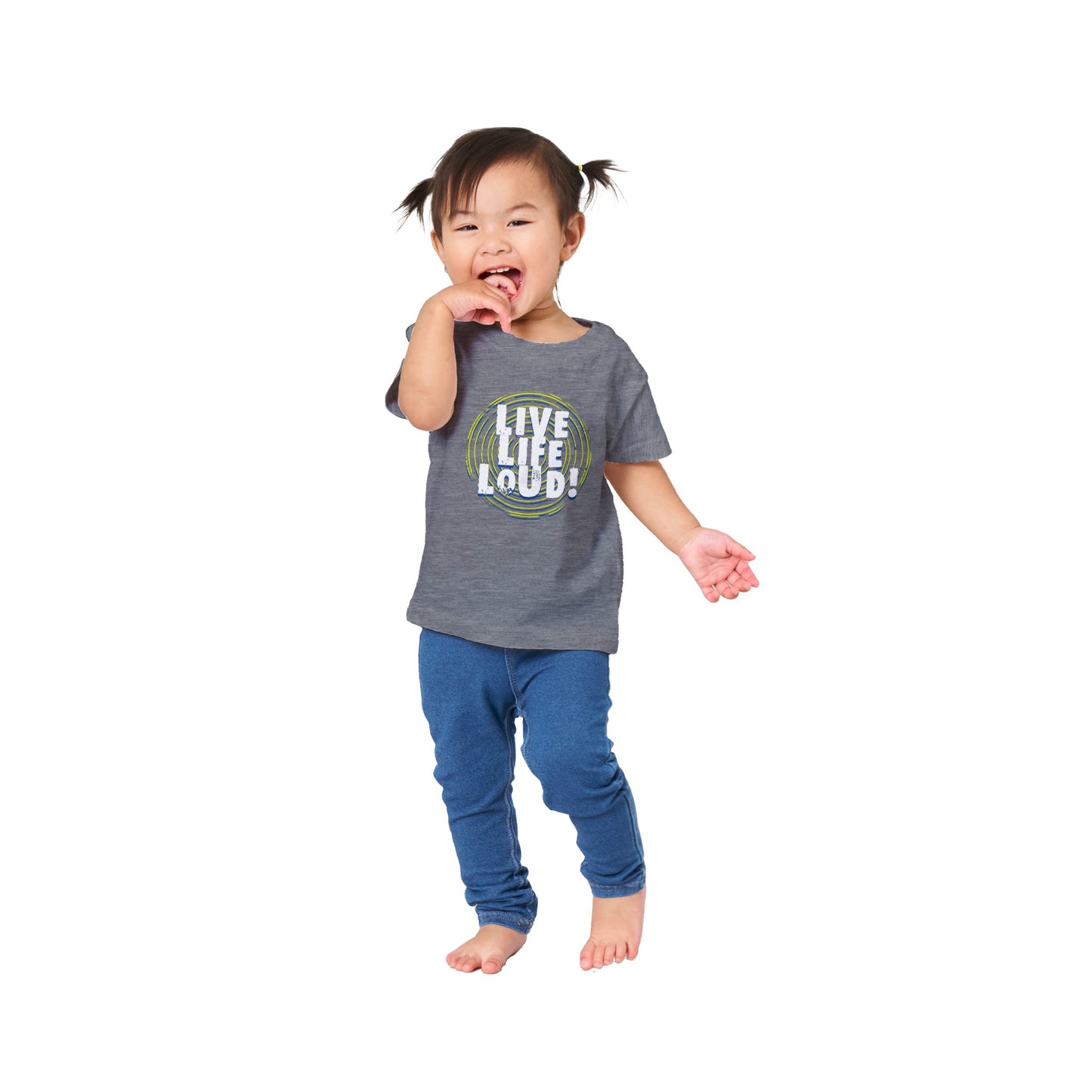Live Life Loud Green Classic Baby Crewneck T-shirt