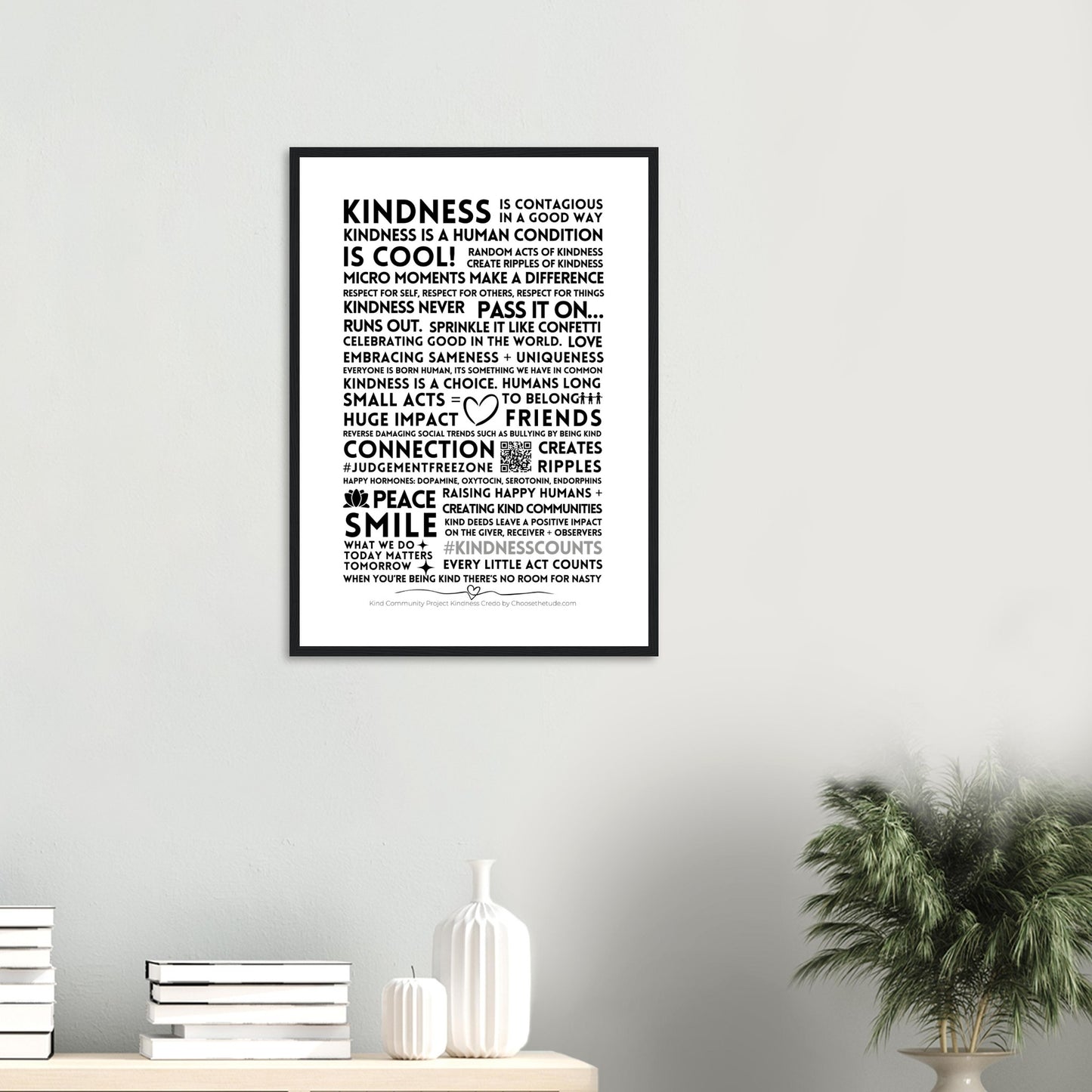 Kindness Creed Premium Matte Paper Wooden Framed Poster