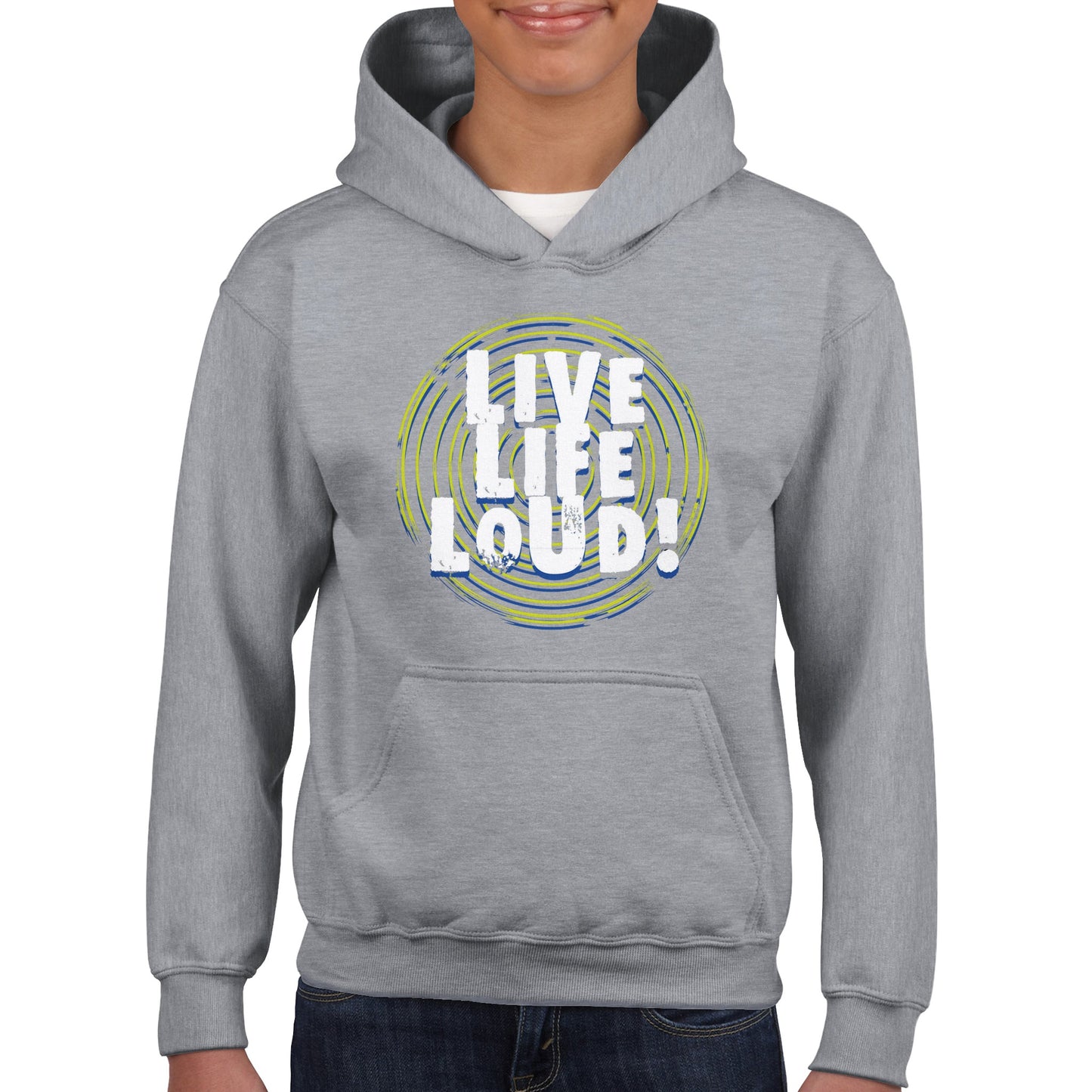 Live Life Loud Green Classic Kids Pullover Hoodie