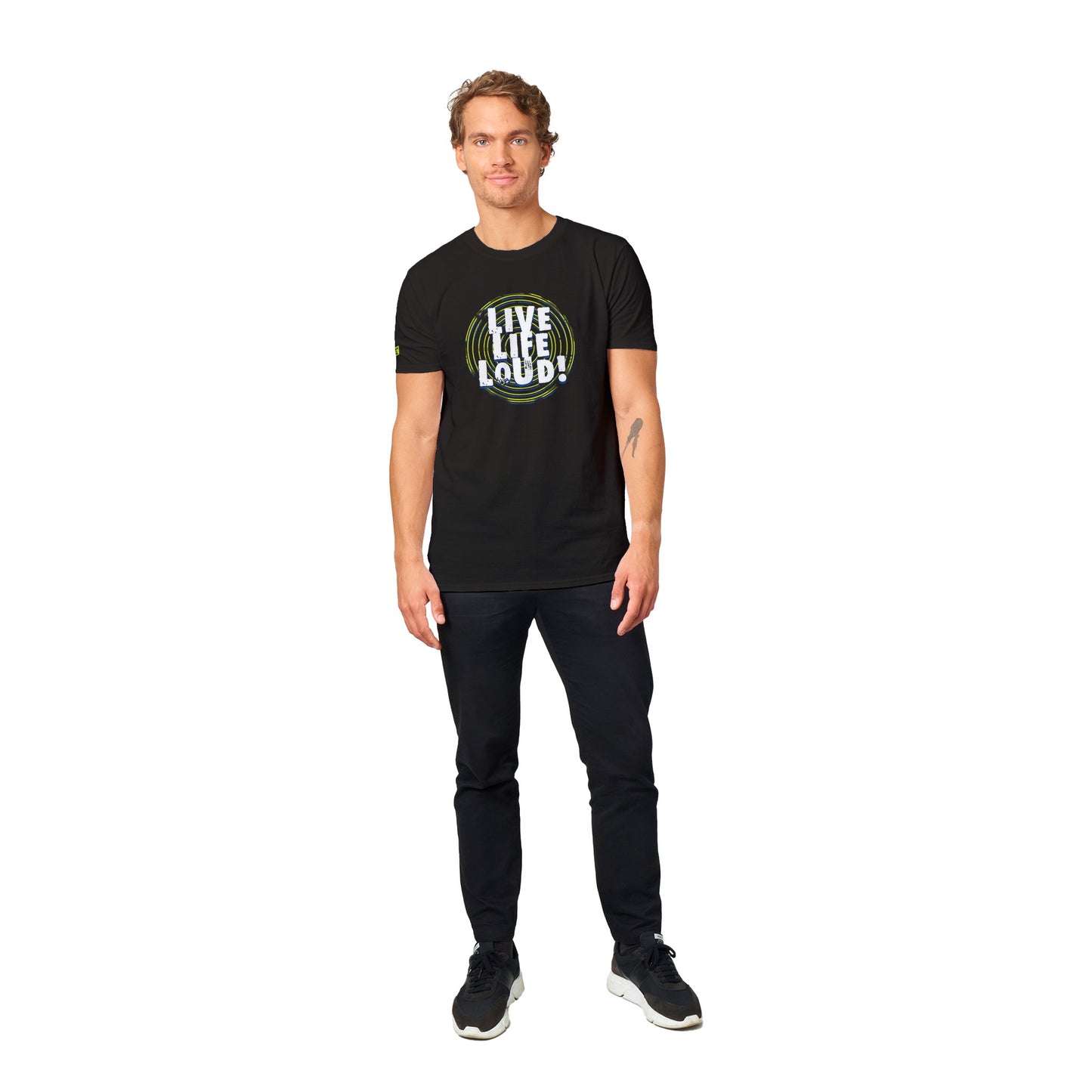 Live Life Loud Green Classic Unisex Crewneck T-shirt