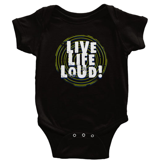 Live Life Loud Green Classic Baby Short Sleeve Bodysuit