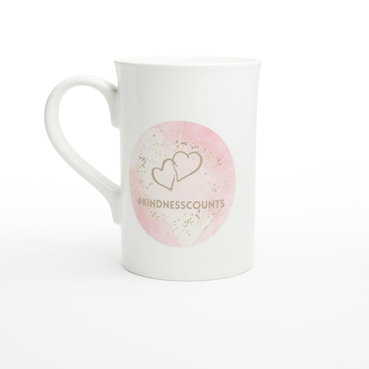 Kindness Counts White 10oz Porcelain Slim Mug