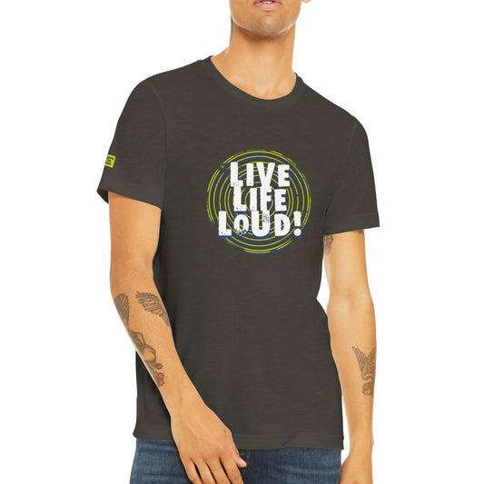 Live Life Loud Green Triblend Unisex Crewneck T-shirt